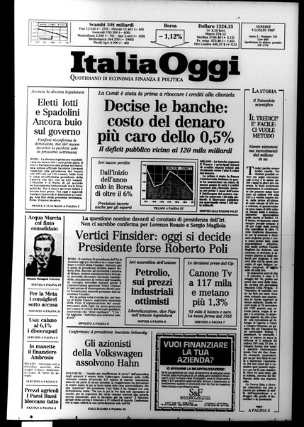 Italia oggi : quotidiano di economia finanza e politica